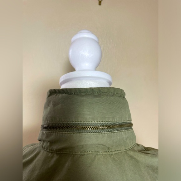 Banana Republic Bomber Jacket Womens sz S Olive Green Packable Hoodie Hipster - Picture 8 of 15